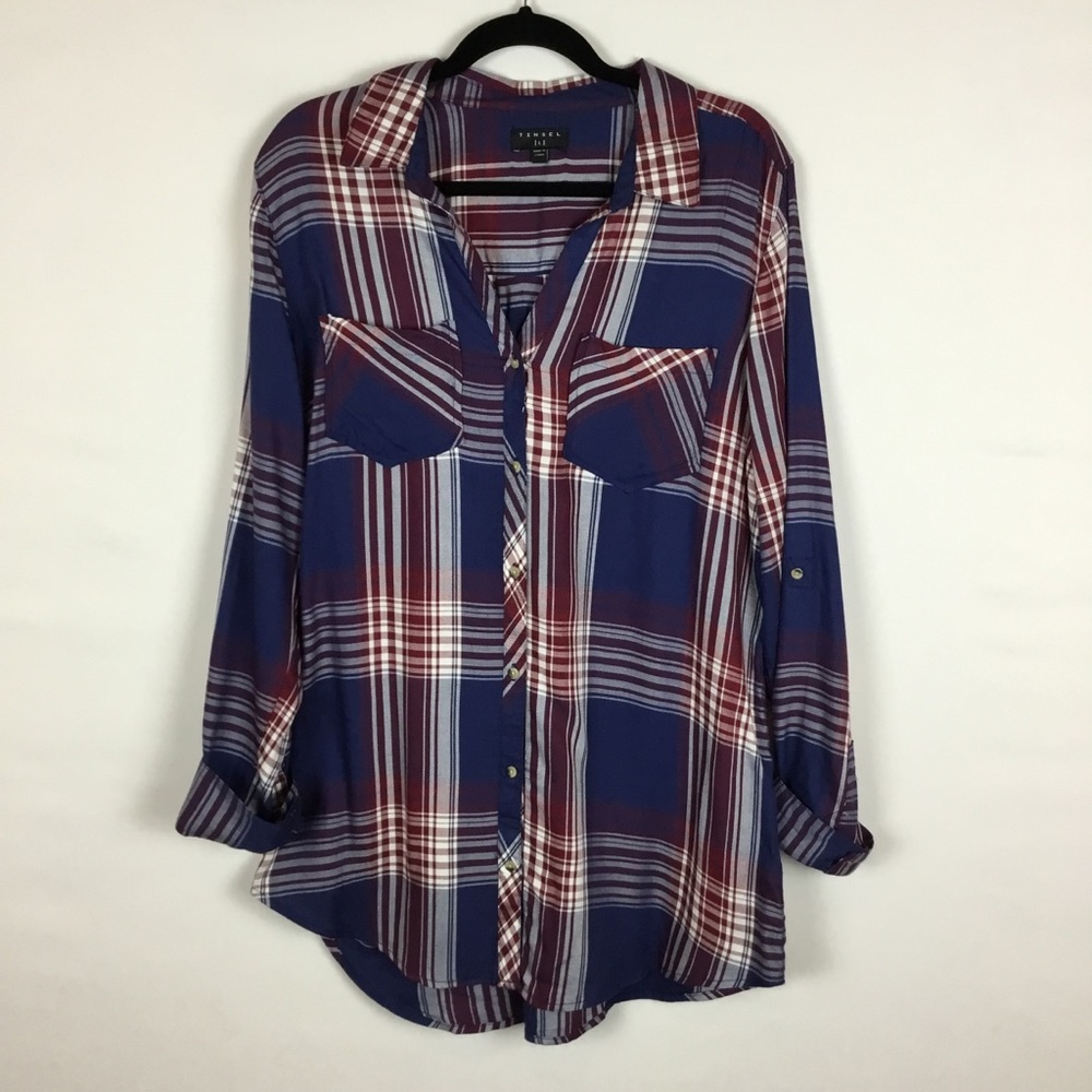 Tinsel Valdis Stitch Fix button down plaid tunic